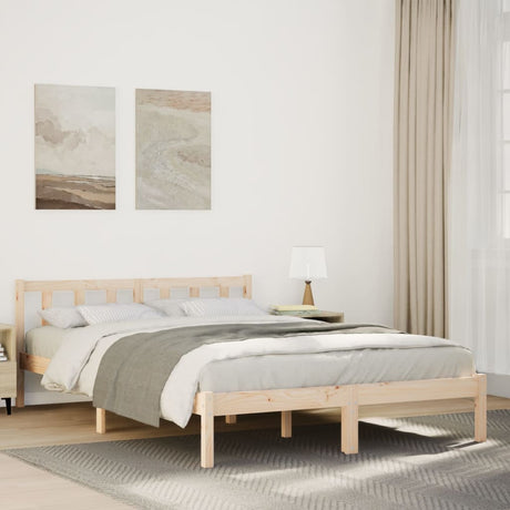 810076  Bed Frame Without Mattress Solid Wood