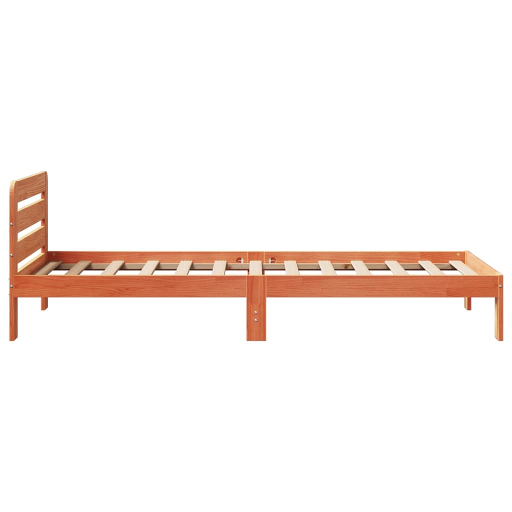 Bed Frame without Mattress Wax Brown 100x200 cm Solid Wood Pine