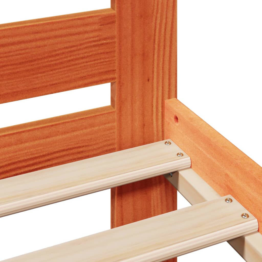 Bed Frame without Mattress Wax Brown 100x200 cm Solid Wood Pine