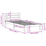 Bed Frame without Mattress Wax Brown 100x200 cm Solid Wood Pine