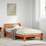 Bed Frame without Mattress Wax Brown 100x200 cm Solid Wood Pine