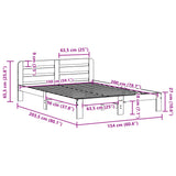 Bed Frame Without Mattress King Size Solid Wood Pine