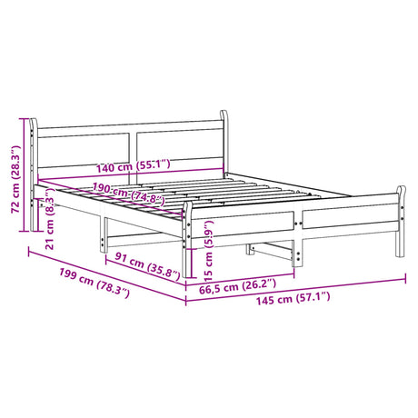 Bed Frame Without Mattress Solid Wood Pine