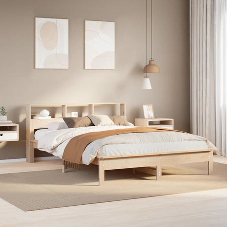 Bookcase Bed Without Mattress Solid Wood Pine