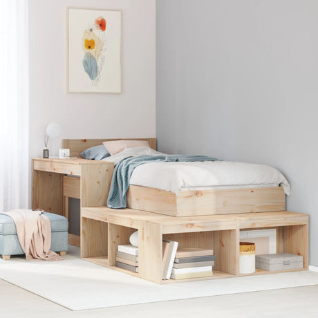 Bedside Cabinet With Desk Solid Wood Pine