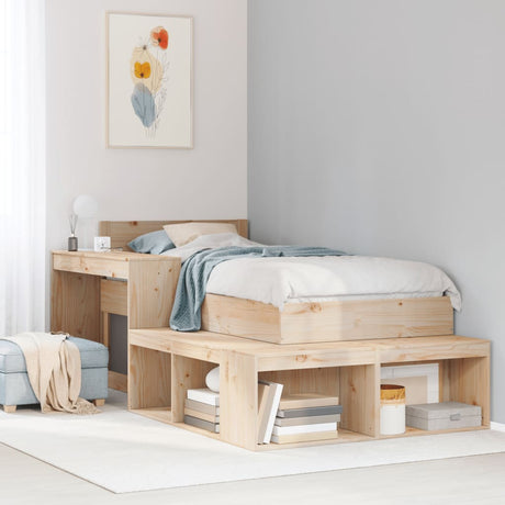 Bedside Cabinet With Desk Solid Wood Pine