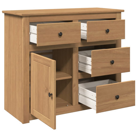 Sideboard With Drawers Panama 93X40X80 Cm Solid Wood Pine