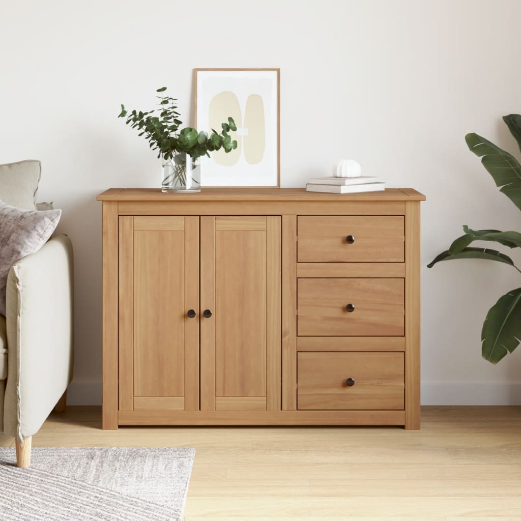 Sideboard With Drawers Panama 112X40X80 Cm Solid Wood Pine