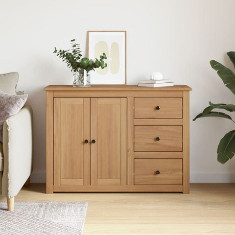 Sideboard With Drawers Panama 112X40X80 Cm Solid Wood Pine