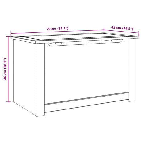 Storage Chest With Lid Panama 79X42X46 Cm Solid Wood Pine
