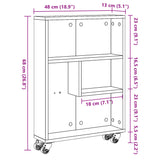 Narrow Storage Trolley 48X13X68 Cm Engineered Wood