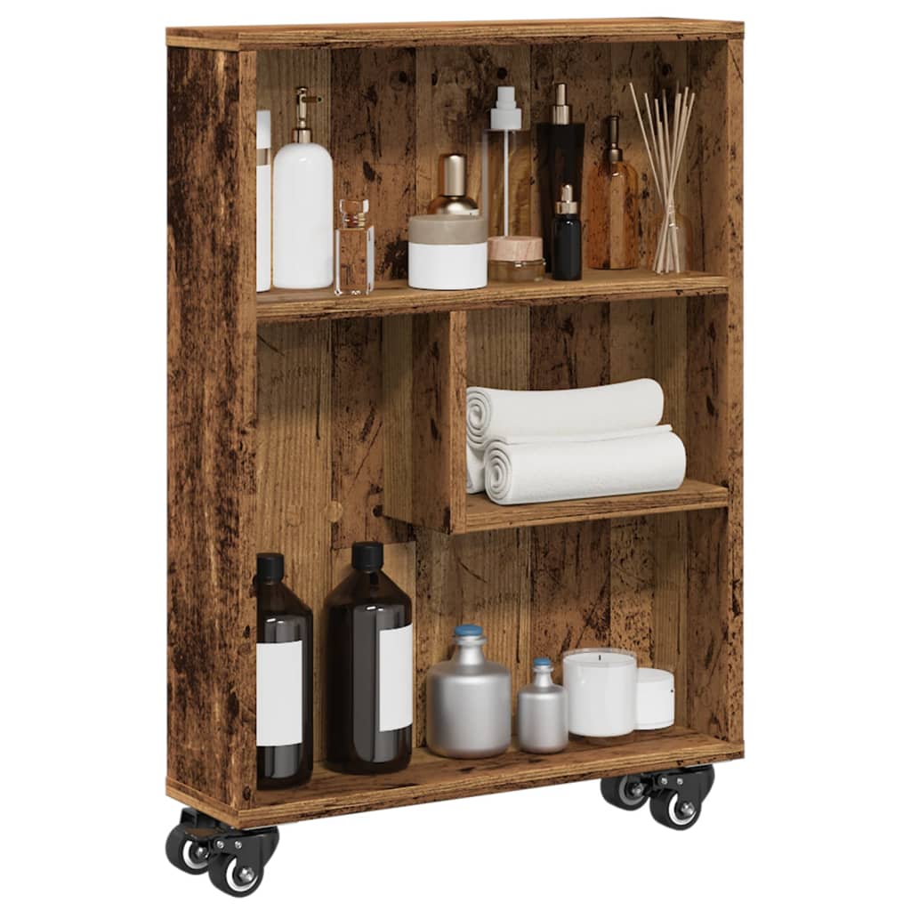 Narrow Storage Trolley 48X13X68 Cm Engineered Wood