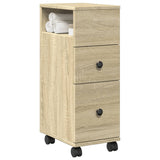 Narrow Bathroom Cabinet With Wheels Engineered Wood