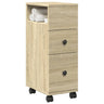 Narrow Bathroom Cabinet With Wheels Engineered Wood
