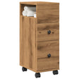 Narrow Bathroom Cabinet With Wheels Engineered Wood