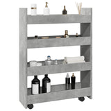 Narrow Storage Trolley 4 Tier Engineered Wood