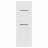 Narrow Bathroom Cupboard with Wheels White Engineered Wood