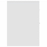 Narrow Bathroom Cupboard with Wheels White Engineered Wood