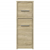 Narrow Bathroom Cupboard with Wheels Sonoma Oak Engineered Wood
