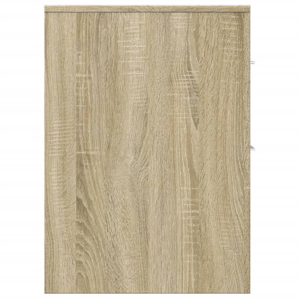 Narrow Bathroom Cupboard with Wheels Sonoma Oak Engineered Wood