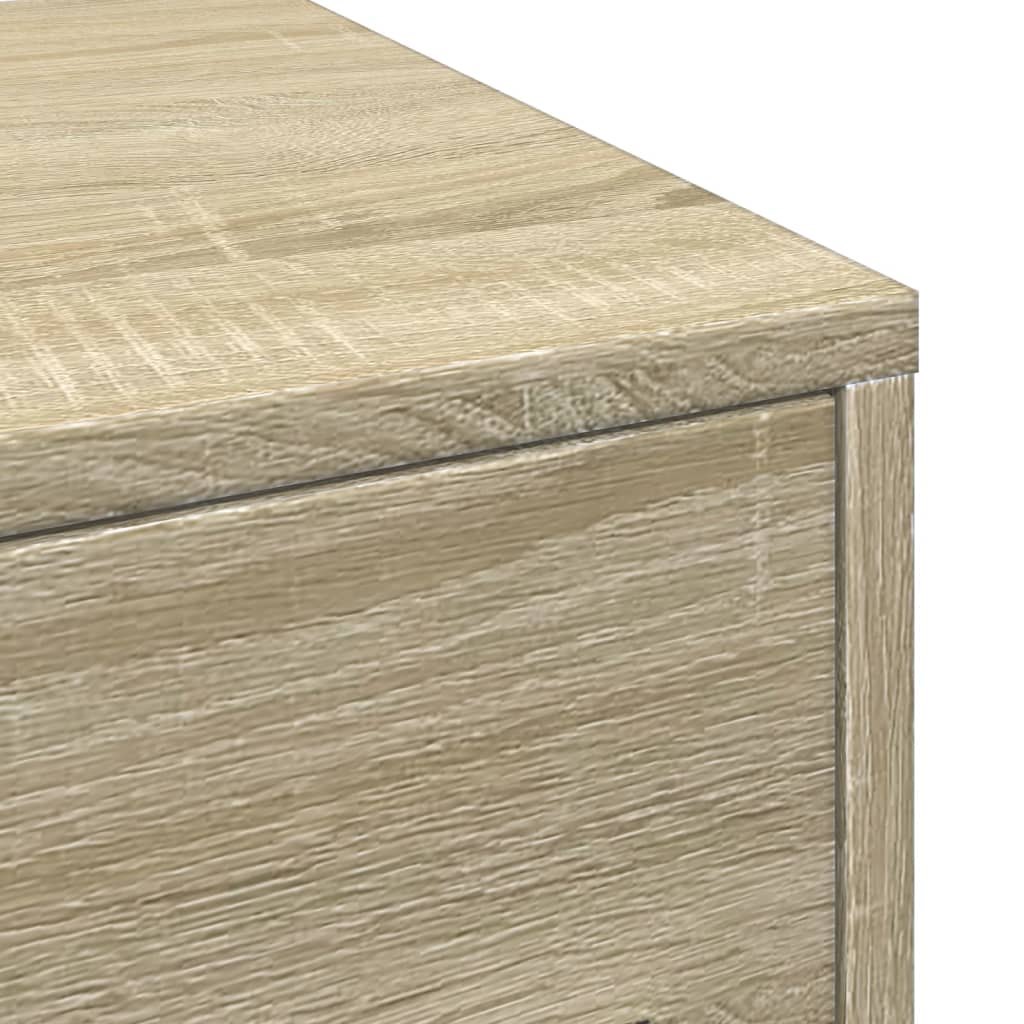 Narrow Bathroom Cupboard with Wheels Sonoma Oak Engineered Wood