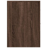 Narrow Bathroom Cupboard with Wheels Brown Oak Engineered Wood