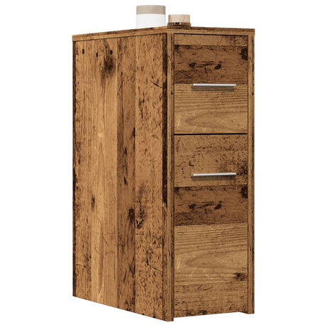 Narrow Bathroom Cupboard With Wheels Engineered Wood