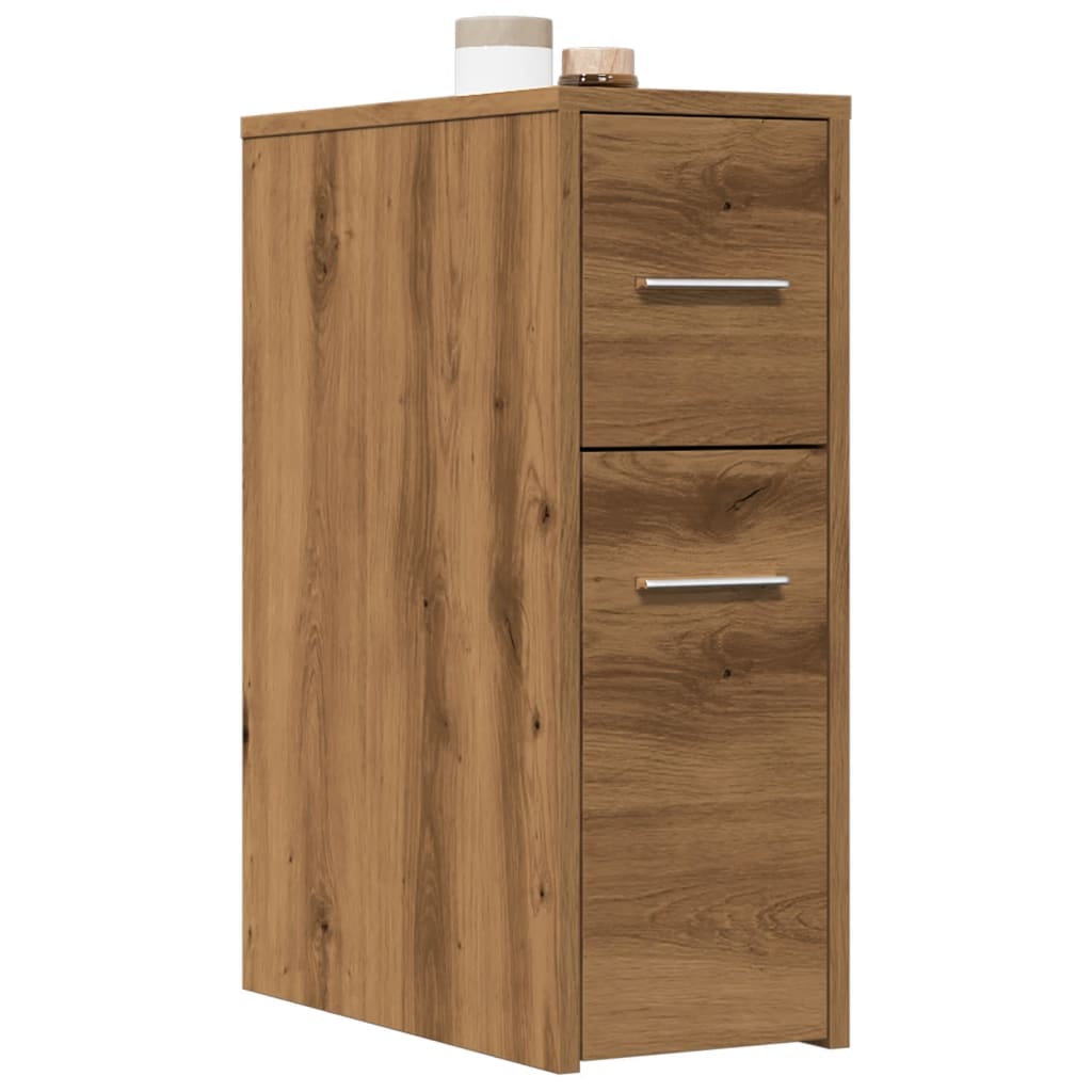 Narrow Bathroom Cupboard With Wheels Engineered Wood
