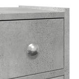 Narrow Bathroom Cupboard with Wheels Concrete Grey Engineered Wood