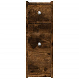 Narrow Bathroom Cupboard with Wheels Smoked Oak Engineered Wood