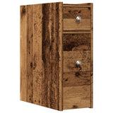 Narrow Bathroom Cupboard with Wheels Old Wood Engineered Wood