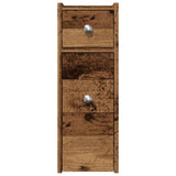 Narrow Bathroom Cupboard with Wheels Old Wood Engineered Wood