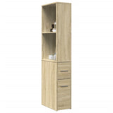 Narrow Bathroom Cupboard With Wheels Engineered Wood