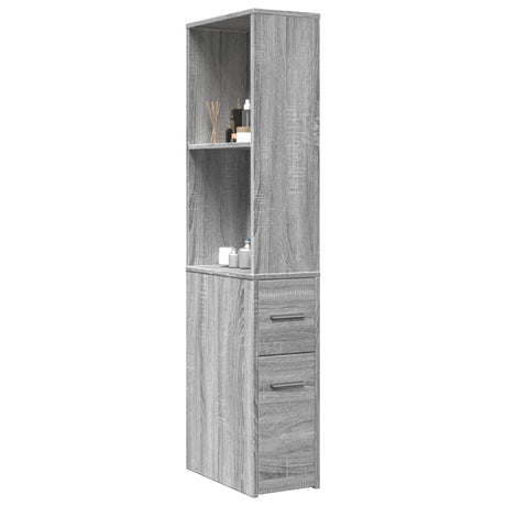 Narrow Bathroom Cupboard With Wheels Engineered Wood