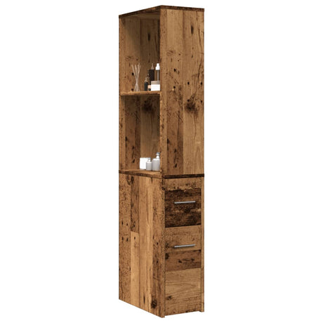 Narrow Bathroom Cupboard With Wheels Engineered Wood