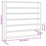 Wooden Collector's Display Case With 6 Shelves 60X8.5X55Cm