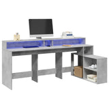 Desk With Led Lights 200X104X91 Cm Engineered Wood
