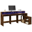 Desk With Led Lights 200X104X91 Cm Engineered Wood