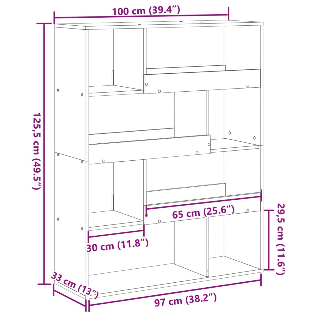 Room Divider 100X33X Engineered Wood