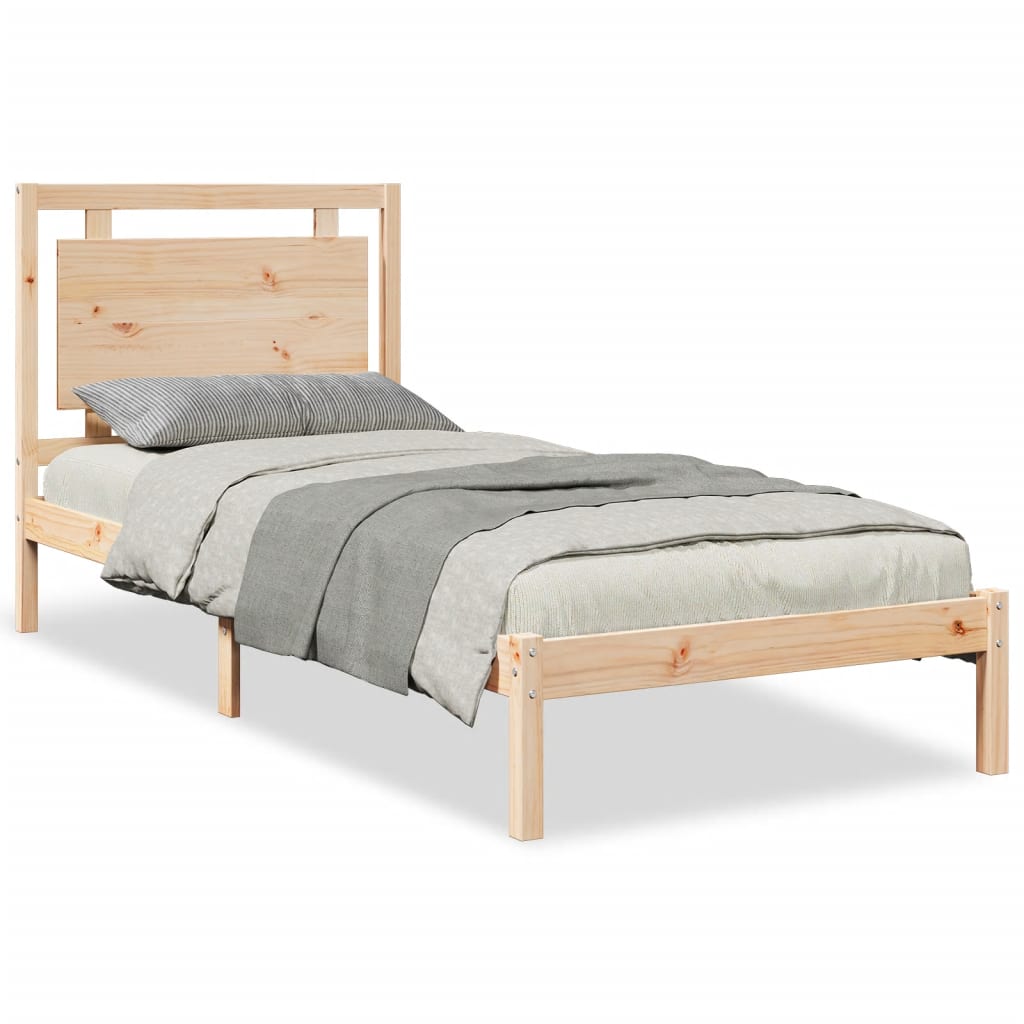 Extra Long Bed Frame without Mattress 100x220 cm Solid Wood