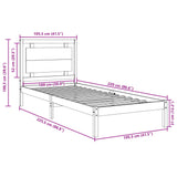Extra Long Bed Frame without Mattress 100x220 cm Solid Wood