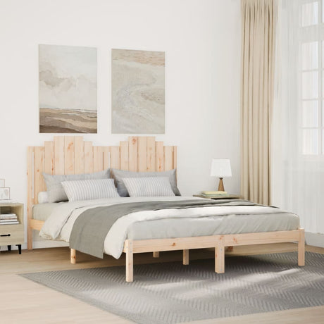 3103772  Bed Frame Without Mattress Solid Wood (810011+818459)