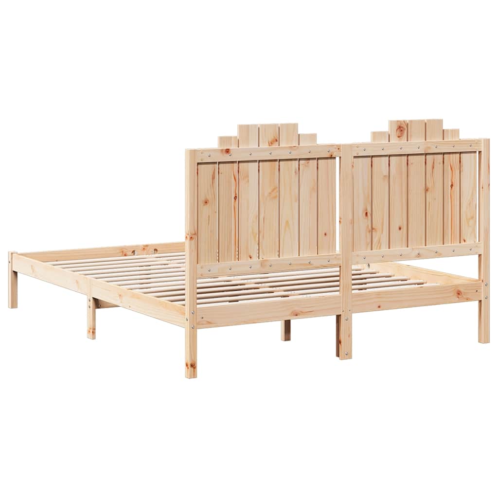 Extra Long Bed Frame without Mattress 160x220 cm Solid Wood