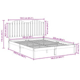 Extra Long Bed Frame without Mattress 160x220 cm Solid Wood