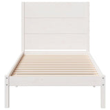 Extra Long Bed Frame without Mattress White 100x220 cm Solid Wood
