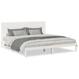 Extra Long Bed Frame without Mattress White 200x220 cm Solid Wood