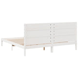Extra Long Bed Frame without Mattress White 200x220 cm Solid Wood