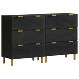 Sideboards 2 Pcs Black 60X33X75 Cm Engineered Wood
