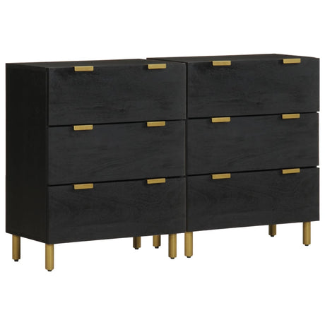 Sideboards 2 Pcs Black 60X33X75 Cm Engineered Wood