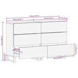 Sideboards 2 Pcs Black 60X33X75 Cm Solid Wood Mango